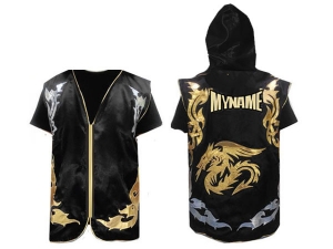 Kanong Custom Boxing Hoodies / Walk in Hoodies : Black Dragon
